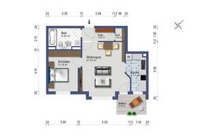 Mit Aufzug, Balkon und cleverem Grundriss – attraktive 2-Raum-Wohnung im 2. Obergeschoss! – Hermelinstraße 2, 4329 Heiterblick, Leipzig – Vorschaubild 9