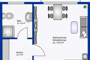 1-ZIMMER.-WOHNUNG mit KÜCHE und BALKON – Goldschmiedeschulstrasse 6, 75173 Südweststadt, Pforzheim – Vorschaubild 7