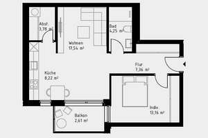 Moderne 2-Zimmer-Wohnung mit Balkon 1.OG, Fahrstuhl, Fußbodenheizg, smart Home, TG mit 11kW Wallbox – Europaplatz 17/19, 99091 Gispersleben, Erfurt – Vorschaubild 2