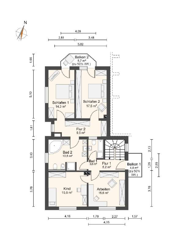 Grundriss Obergeschoss