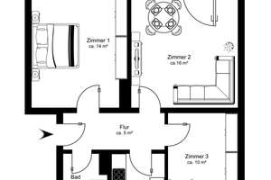 Gepflegte 3-Zimmer-Wohnung in Weiß – Die vollständige Adresse der Immobilie erhältst du vom Anbieter., 50999 Weiß, Köln – Vorschaubild 9