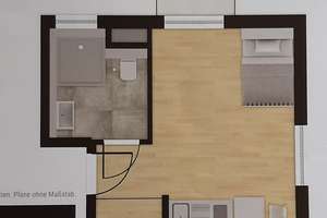 möblierte 1-Zimmer-Erdgeschoss- Wohnung mit Terrasse und Garten  – Höchstetter Str. 18a, 86154 Links der Wertach-Süd, Augsburg – Vorschaubild 7