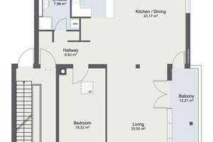 108 m² Designer-Wohnung | 50 m² Dachterrasse | Helle Eckwohnung | Eignung als 3-Zimmer-Wohnung – Die vollständige Adresse der Immobilie erhältst du vom Anbieter., 12169 Steglitz, Berlin – Vorschaubild 13