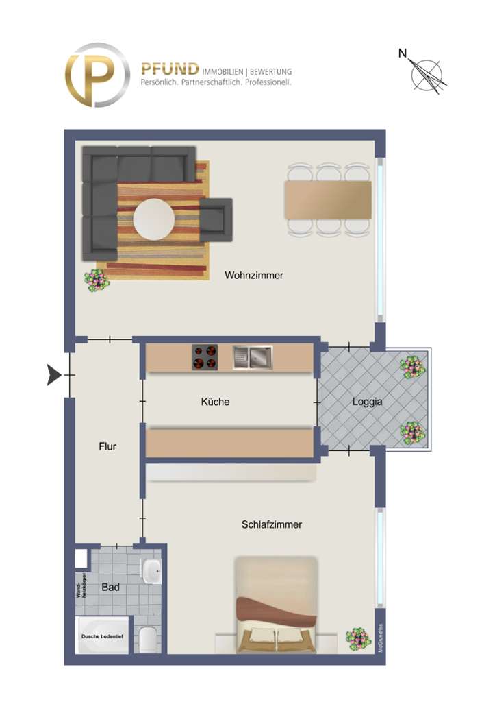 Immobilie in Korb - Kapitalanlage: Zweizimmerwohnung vermietet mit Stellplatz in Korb - Bild 0
