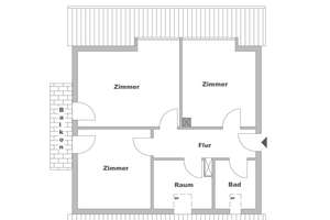Renovierungsbedürftige 3-Zi.-DG-Whg. mit Balkon * Garage + Stpl. * Gartenanteil * Top Wohnlage * – Die vollständige Adresse der Immobilie erhältst du vom Anbieter., 70327 Wangen, Stuttgart – Vorschaubild 12