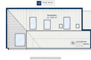 Charmante Zwei-Zimmer-Dachgeschosswohnung mit Balkon – 60313 Bahnhofsviertel, Frankfurt am Main – Vorschaubild 12