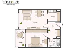 CITYHOUSE: Gepflegte 2 Zimmer Wohnung mit großem Balkon, Keller und TG Stellplatz in zentraler Lage – 51145 Urbach, Köln – Vorschaubild 18
