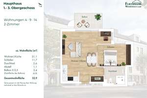 Nur wenige Minuten zur Uni: Lichtdurchflutete 2-Zimmer Neubauwohnung in Wersten mit Balkon – Kölner Landstraße 300, 40591 Wersten, Düsseldorf – Vorschaubild 7