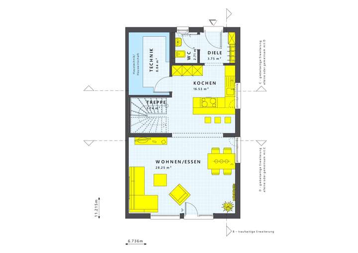 Gestaltungsbeispiel Grundriss