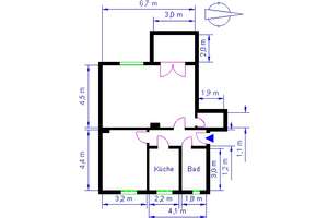 **Großzügiges Wohnzimmer mit Balkon - 2-Raum Wohnung - Stellplatz** – Harsdorfer Platz 5, 39110 Stadtfeld West, Magdeburg – Vorschaubild 3