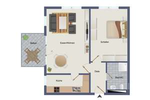 Überdurchschnittliche 2‑Zimmer‑Eigentumswohnung mit Balkon und PKW‑Stellplatz inkl. Mieter! – Die vollständige Adresse der Immobilie erhältst du vom Anbieter., 75177 Nordstadt, Pforzheim – Vorschaubild 8