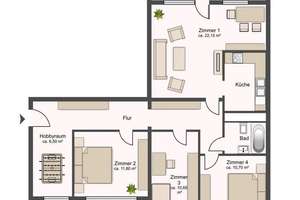 Einziehen & Wohlfühlen – Modern sanierte 4-Raum-Wohnung mit Balkon und Einbauküche! – Märkische Allee 288, 12687 Marzahn, Berlin – Vorschaubild 7