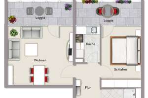 Frankfurt-Eckenheim: Frisch renovierte & modernisierte 2-Zimmer-Wohnung mit Loggia & Aufzug  – 60435 Eckenheim, Frankfurt am Main – Vorschaubild 12