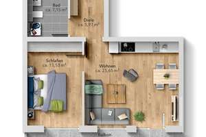 +++ NEU am Markt: Vermietete 2 ZKB mit Westbalkon im Sheridan Park in Augsburg-Pfersee zum Kauf +++ – Die vollständige Adresse der Immobilie erhältst du vom Anbieter., 86157 Pfersee-Süd, Augsburg – Vorschaubild 12