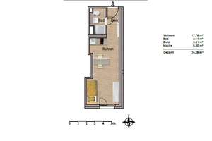 Möblierte 1-Zimmer-Wohnung in guter Lage – 60528 Niederrad, Frankfurt am Main – Vorschaubild 9