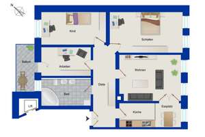 Denkmalschutz: 4-Zimmer-Wohnung im beliebten Szeneviertel im Leipziger Osten – Die vollständige Adresse der Immobilie erhältst du vom Anbieter., 4315 Neustadt-Neuschönefeld, Leipzig – Vorschaubild 4