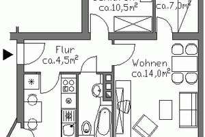 Nette 2,5-Zimmer-Wohnung mit Parkett und Tageslichtbad – Weizenfeldstr. 13, 30419 Stöcken, Hannover – Vorschaubild 2
