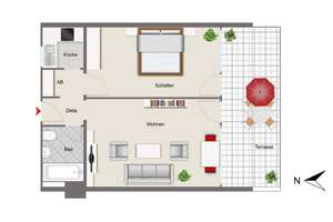 Charmante 2-Zimmer-Dachterrassenwohnung mit herrlicher Südausrichtung   – Die vollständige Adresse der Immobilie erhältst du vom Anbieter., 80992 Moosach-Bahnhof, München – Vorschaubild 10
