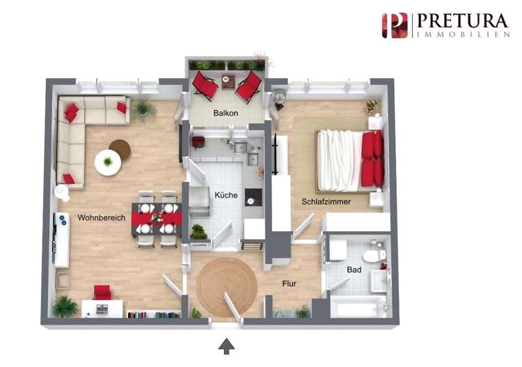 2-Zimmerwohnung mit Loggia und TG-Stellplatz, Rhein Neckar Kreis – Bild 2