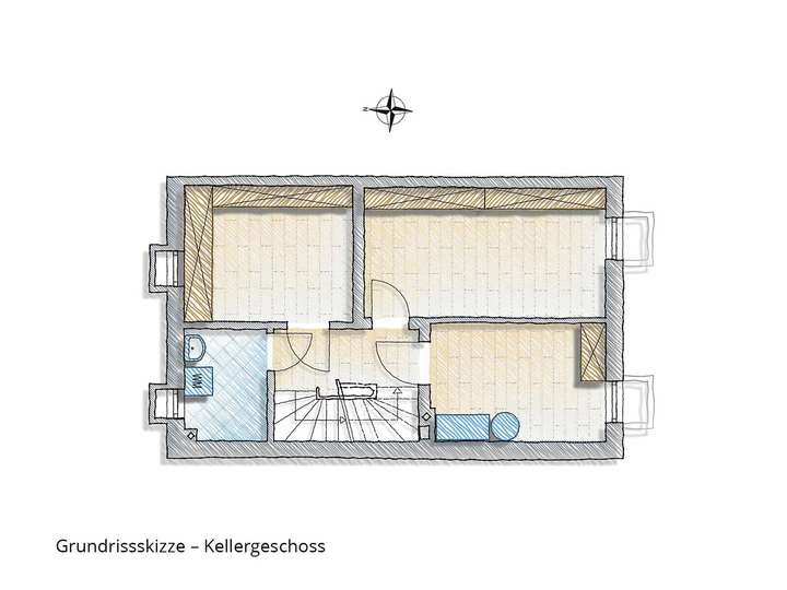 Grundrissskizze Kellergeschoss