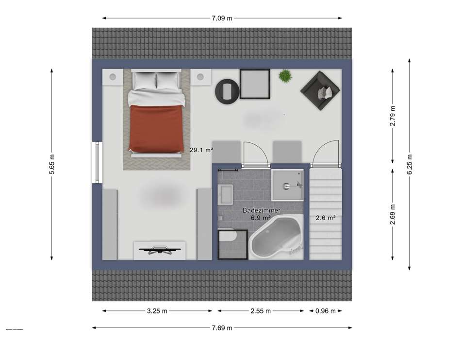 Grundriss obere Etage