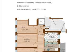 CHEMNITZ- 4 ZIMMER- KÜCHE- 
BAD MIT TAGESLICHT- BALKON / SOFORT BEZIEHBAR – Heinrich-Schütz-Straße 2, 9130 Sonnenberg, Chemnitz – Vorschaubild 15