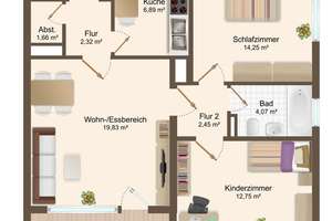 Attraktive 3-Zimmer-Eigentumswohnung mit Stellplatz, Aufzug, Süd-Loggia & Keller – ÖPNV 1 min. fußl.