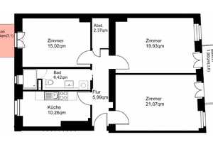 Wohnen in Treptow-Köpenick: Charmante 3-Zimmer Altbauwohnung mit 2 Balkonen – Baumschulenstraße 27/29, 12437 Berlin – Vorschaubild 2
