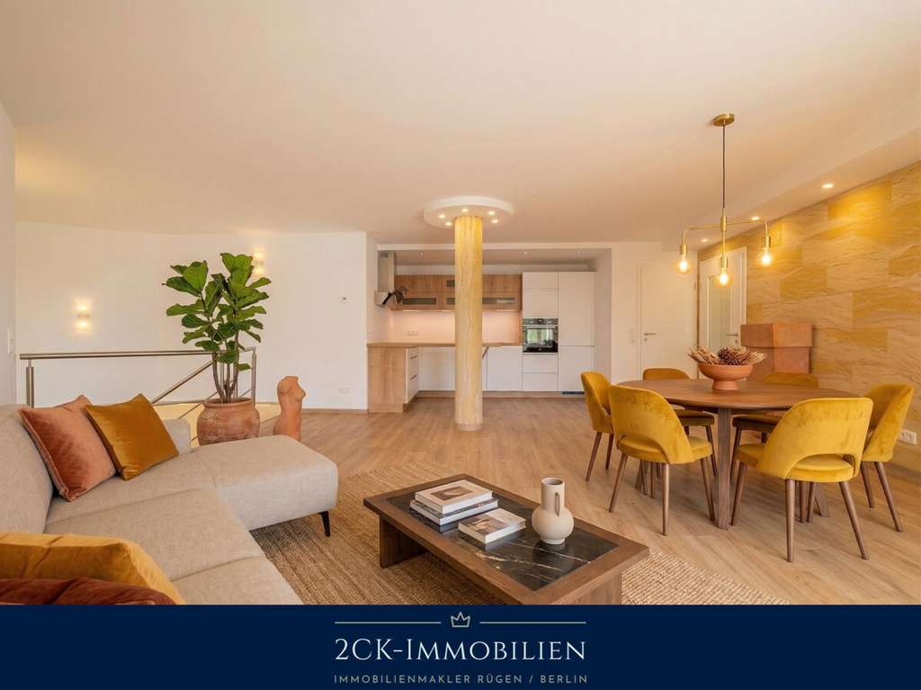 Immobilie in Göhren - 135 m² Erdgeschosswohnung im Ostseebad Göhren: Meerblick, 76 m² Wohnbereich und große S/W-Terrasse! - Bild 2