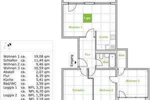 Attraktive 4-Zimmer-Wohnung - (WBS) – Budapester Str. 57, 1069 Südvorstadt-West, Dresden – Vorschaubild 2