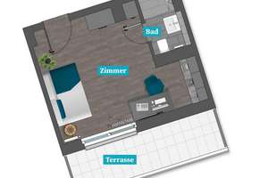 Vollmöbliertes Penthouse-Apartment mit Süd-Balkon zum Innenhof in Darmstadt-Mitte – 64285 Mitte, Darmstadt – Vorschaubild 2