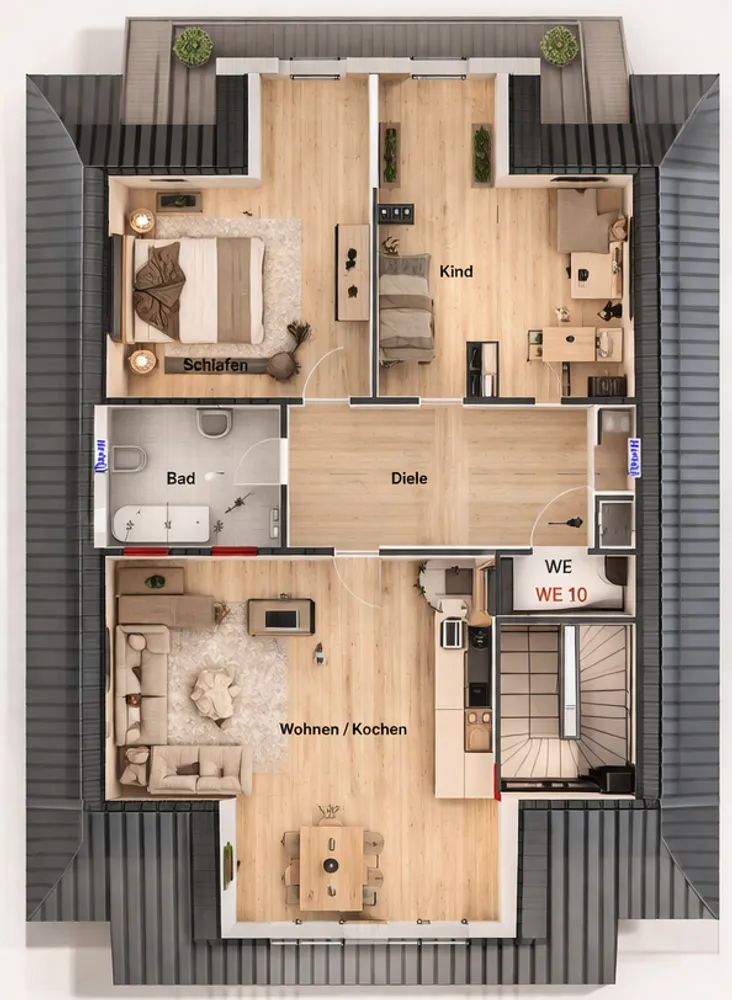 Genehmigte DG-Ausbaureserve mit neuen Gauben – sofort realisierbar, Essen – Bild 1