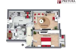 2-Zimmerwohnung mit Loggia und Balkon – Die vollständige Adresse der Immobilie erhältst du vom Anbieter., 68167 Neckarstadt-Ost/Wohlgelegen, Mannheim – Vorschaubild 3