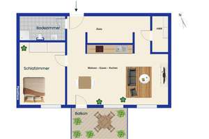 Moderne 2-Zimmer-Wohnung mit Balkon in Top-Lage in Regensburg-Dörnberg – Die vollständige Adresse der Immobilie erhältst du vom Anbieter., 93049 Westenviertel, Regensburg – Vorschaubild 10