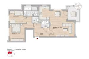 3 Zimmer Wohnung mit Balkon – Kostheimer Landstraße 25, 55246 Mainz-Kostheim, Wiesbaden – Vorschaubild 3