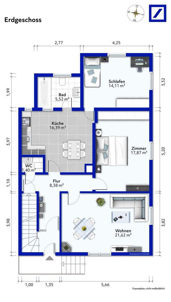 Immobilie in Bönnigheim - 3-Zimmer-Wohnung mit Garten und Garage sucht Bewohner - Bild 1