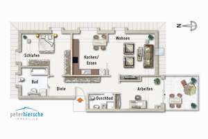 Waldperlach: Schicke 3-Zimmer-Wohnung mit Dachterrasse, Energieeffizienzklasse A+ – Elfenstr. XIV, 81739 Waldperlach, München – Vorschaubild 14