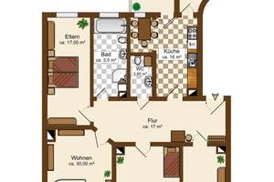 * 4 Zimmer * Stuck * Wohnküche * 2 Balkone * teilw. Parkett * GästeWC * – Die vollständige Adresse der Immobilie erhältst du vom Anbieter., 4177 Altlindenau, Leipzig – Vorschaubild 8