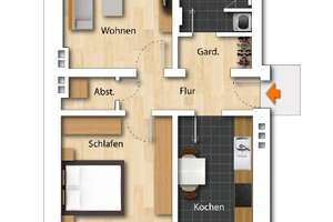 Gemütliche 2-Zimmer-Wohnung mit Balkon und idyllischem Blick ins Grüne! – Helmstedter Str. 38, 39112 Sudenburg, Magdeburg – Vorschaubild 8