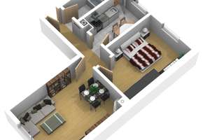 Vollständig renovierte 2-Zimmer-Wohnung mit Balkon und Einbauküche 