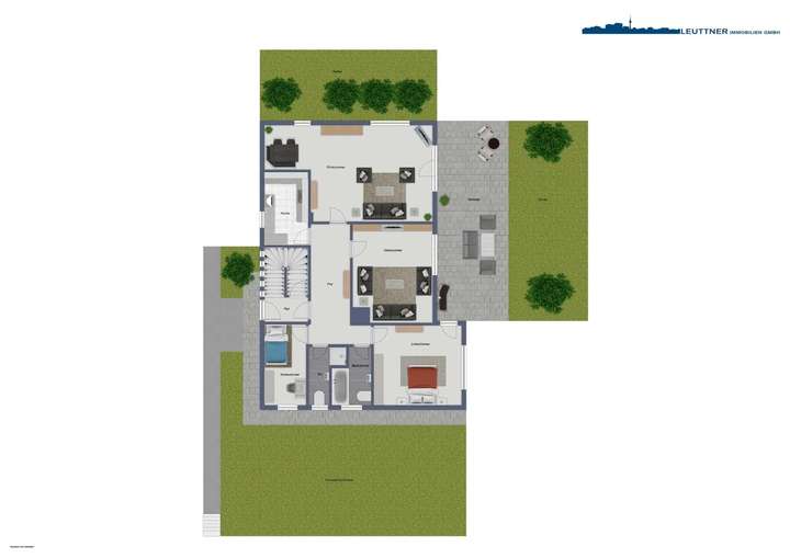 Grundriss EG mit Terrasse und 