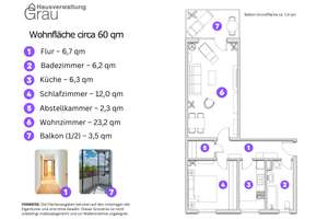 Neuwertig renovierte, schön geschnittene 2-Zimmer-Wohnung (2.OG) mit Blick ins Grüne direkt am Park – Elisabeth-Dane-Straße 4, 81829 Messestadt Riem, München – Vorschaubild 5
