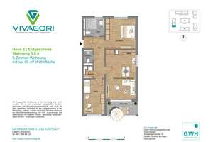 Nur mit B-Schein! (WOHNBERECHTIGUNGSSCHEIN)Sonnige 3 Zimmer, Balkon, Fussbodenheizung, Aufzug u.v.m. – Vincent-Van-Gogh-Ring 67, 38126 Braunschweig – Vorschaubild 2