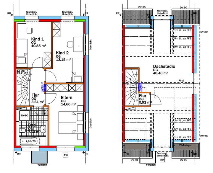 Grundriss OG und DG_