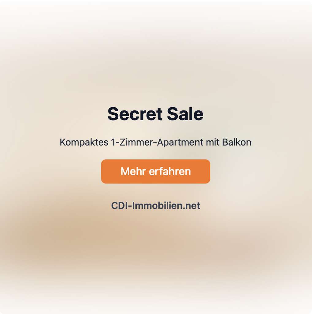 Unvermietet! Kompaktes 1-Zimmer-Apartment mit Balkon