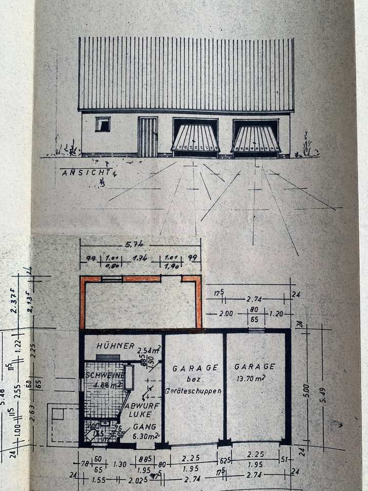 Grundriss Garage und Stall