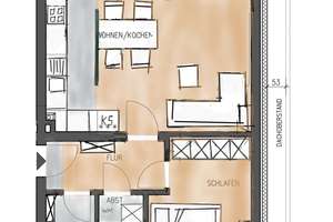 Uhlenhorster Wald I Top sanierte Wohnung I 2 Zimmer I  Parkett I inkl. Einbauküche I Balkon – Uhlenhorstweg 37, 45479 Broich, Mülheim an der Ruhr – Vorschaubild 2