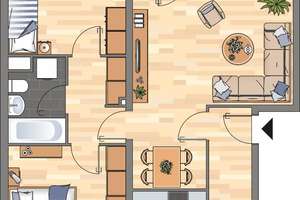 Offene 3-Zimmer-Wohnung in Wolfsburg Vorsfelde – Thorner Weg 13, 38448 Vorsfelde, Wolfsburg – Vorschaubild 2