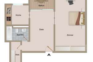 Gepflegte und geräumige Eineinhalbzimmerwohnung in Stuttgart Vaihingen – Die vollständige Adresse der Immobilie erhältst du vom Anbieter., 70569 Lauchäcker, Stuttgart – Vorschaubild 12