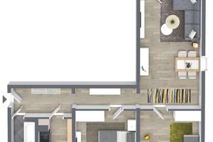 Lichterhellte 3-Raum-Wohnung mit Balkon – Augsburger Str. 7, 9126 Bernsdorf, Chemnitz – Vorschaubild 4